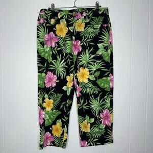 Lauren Ralph Lauren Women’s Tropical Hibiscus Floral Pants Resort Size 12